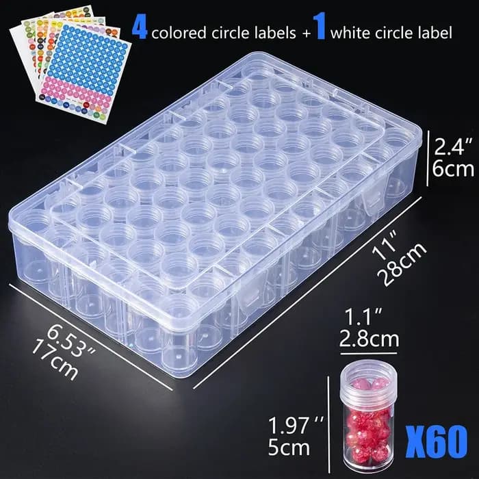 Bouteille de rangement de 24/30/48/60/80 perles