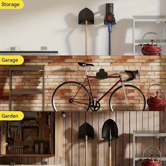 Support mural pour tondeuse et outils de jardin – Organisateur de garage pour débroussailleuse