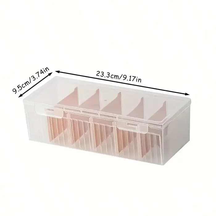 Boîte de rangement en plastique PET avec 6 compartiments