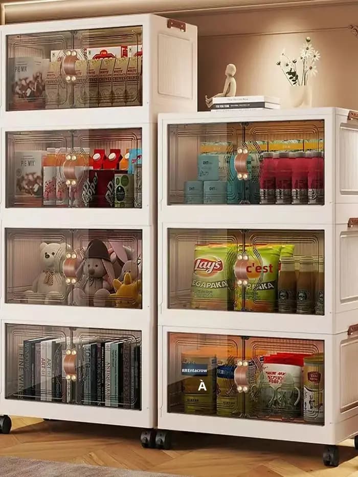 Armoire de rangement pliable avec tiroirs