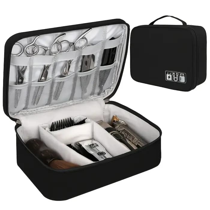 Sac de rangement portable pour outils de coiffure avec fermeture éclair et compartiment