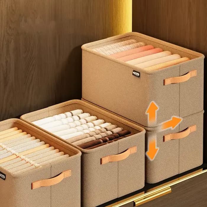 Boîte de rangement pliable en tissu grande capacité avec cadre en acier épaissi