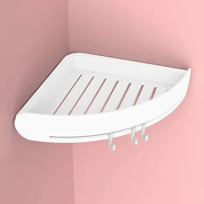 Étagère d'angle murale en plastique pour salle de bain, organiseur de douche, support pour shampoing