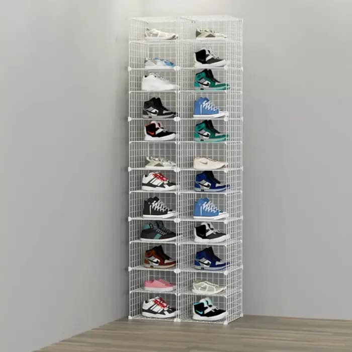 Étagère à chaussures suspendue en métal multicouche pliable