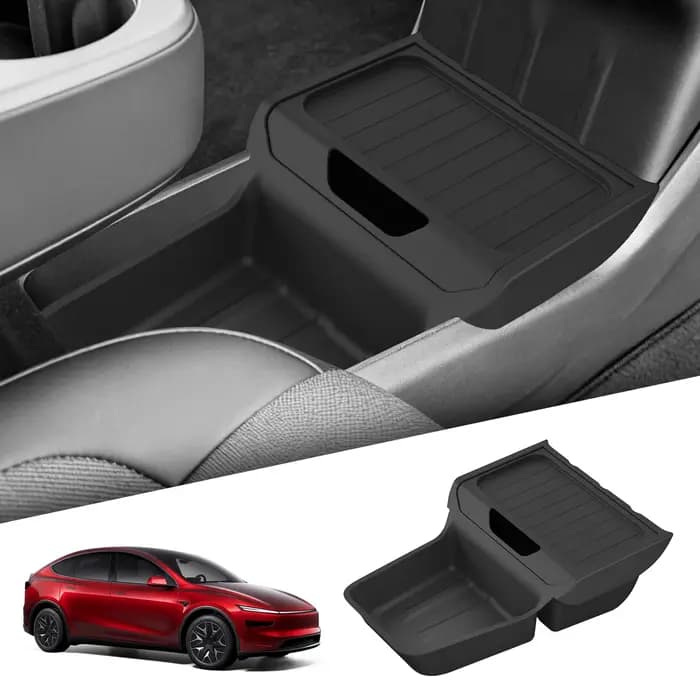 Smabee pour Tesla Model Y Juniper RWD Standard 2026 2025 – Boîte de rangement centrale inférieure en TPE
