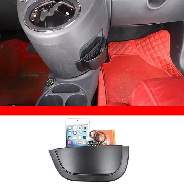 Pour Fiat 500 2011-2017 ABS noir console centrale de voiture boîte de rangement latérale