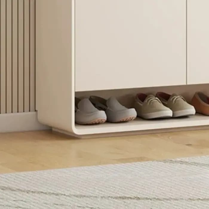 Meuble à chaussures scandinave en bois blanc