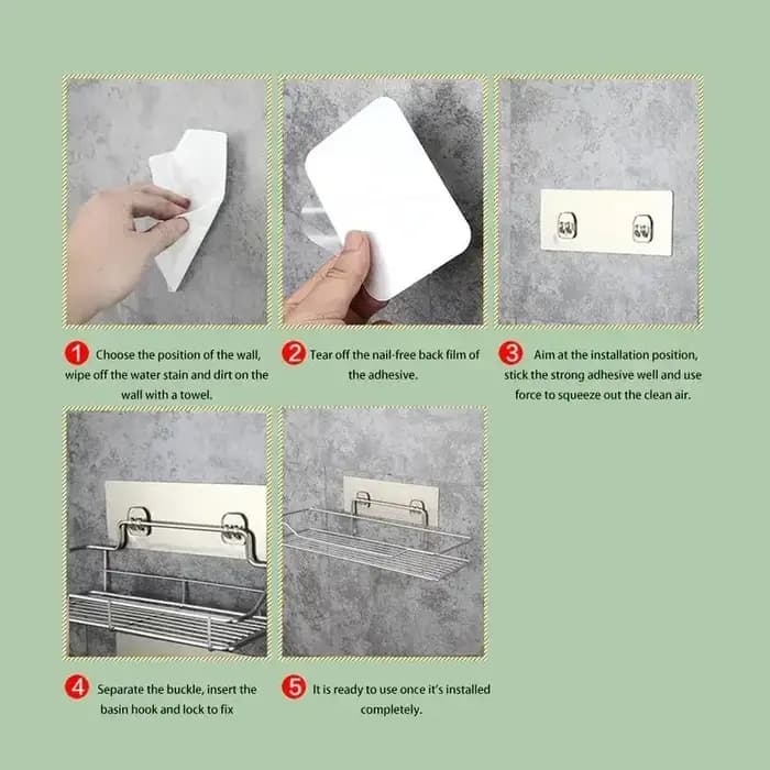 Étagère de rangement de salle de bain en acier inoxydable