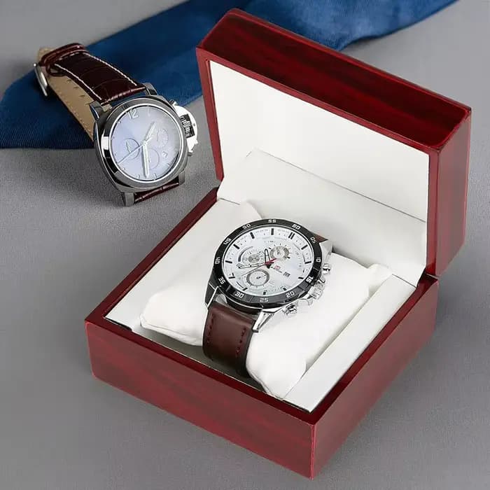 Boîte à montre simple en bois de luxe pour voyage