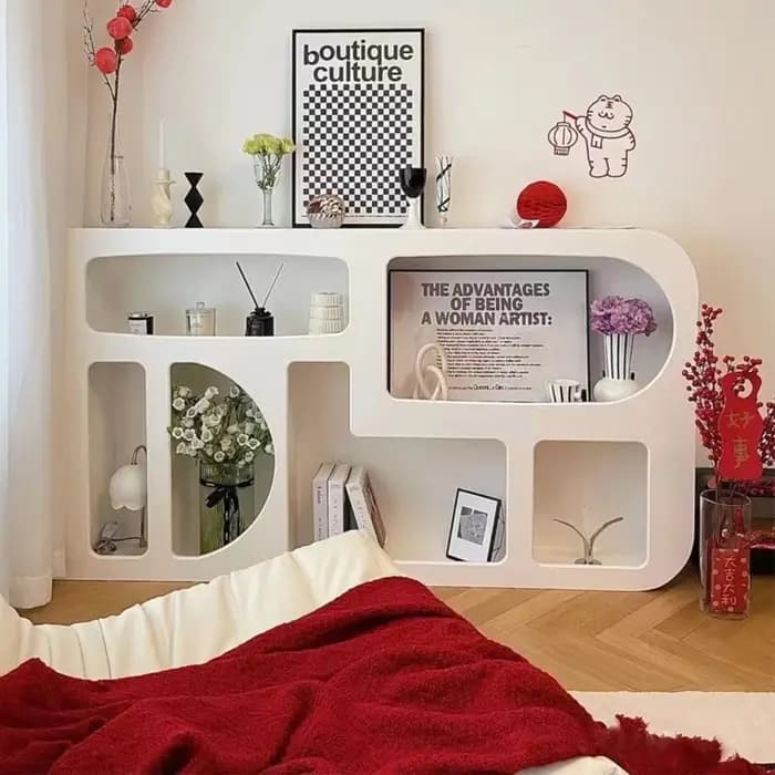 Meuble de rangement multifonctionnel style français pour entrée