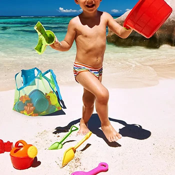 Sac de rangement rapide pour jouets de plage, sac de rangement pour jouets d'extérieur pour enfants,