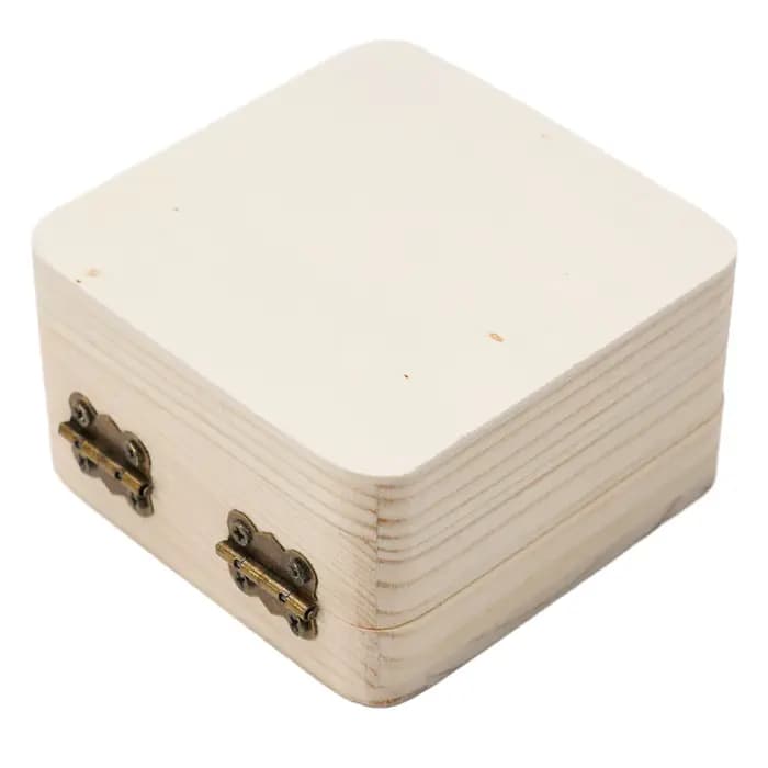 Boîte d'emballage en bois naturel uni 8x8x4.5cm