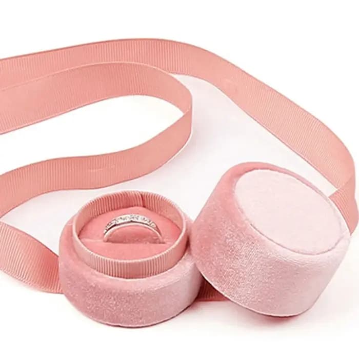 Boîte-cadeau ronde de couleur rose, boîte à bijoux avec nœud papillon, accessoires de mode, présento