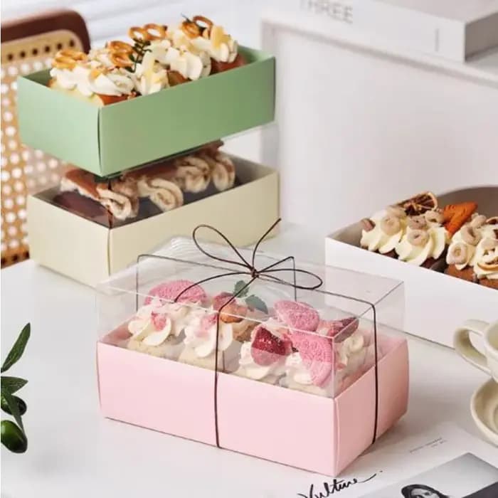 Boîte cadeau transparente pour gâteau Tiramisu