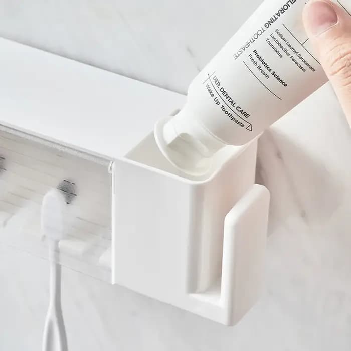 Étagères de salle de bain, support mural pour brosse à dents et dentifrice, support de rangement à v