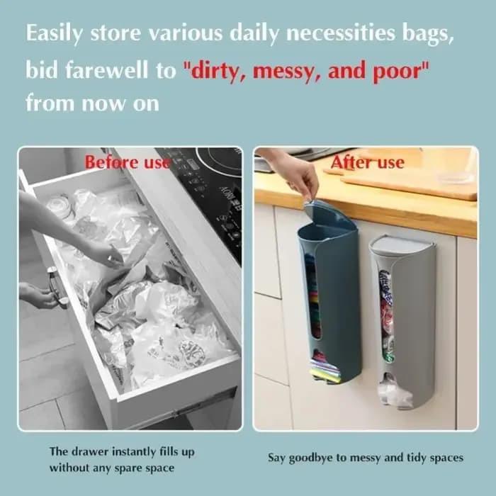 Boîte de rangement murale pour sacs poubelles