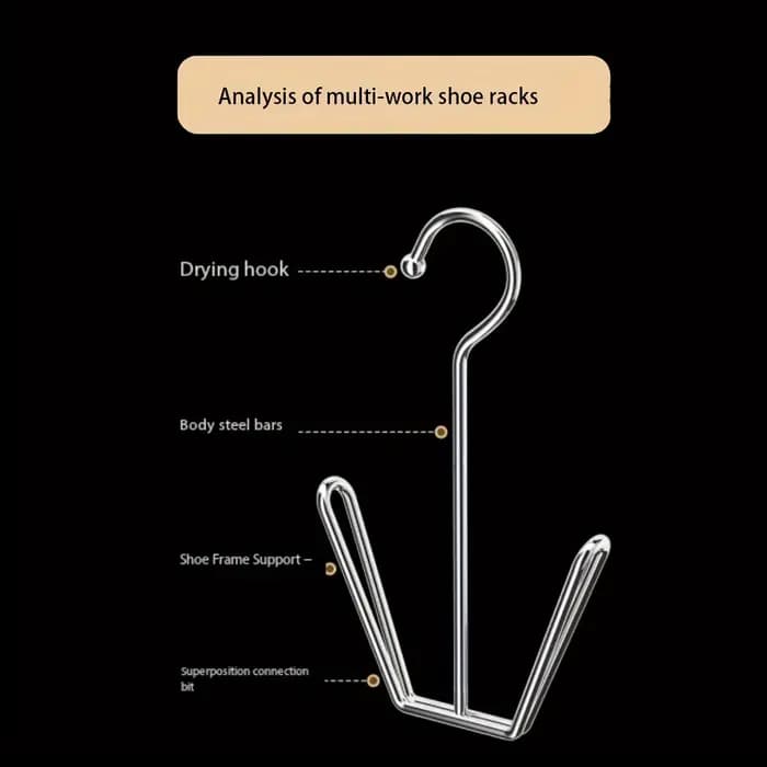2 pièces Étagère à chaussures en acier inoxydable