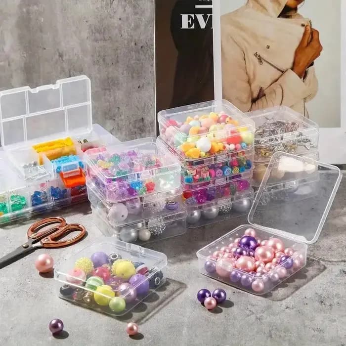 50 boîtes de rangement en plastique transparent avec couvercles transparents - Contenants d'organisation empilables et