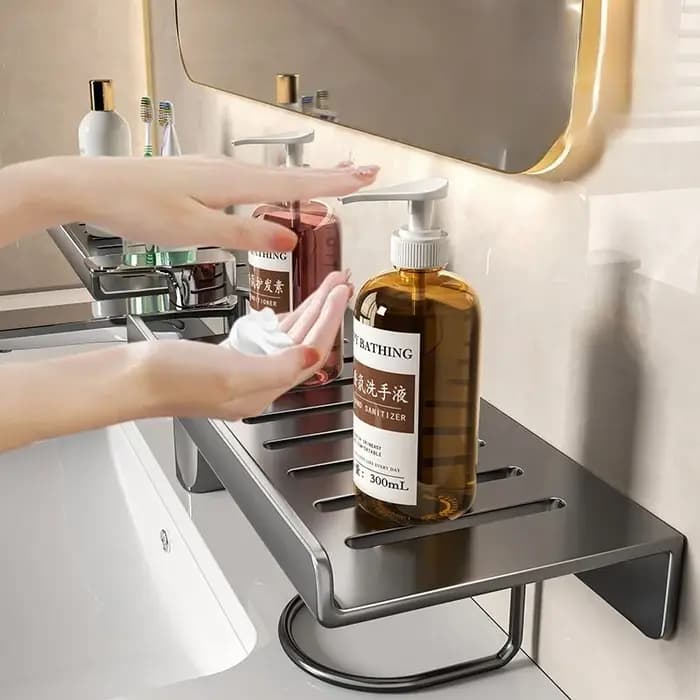 Étagère de rangement verticale pour lavabo de salle de bain