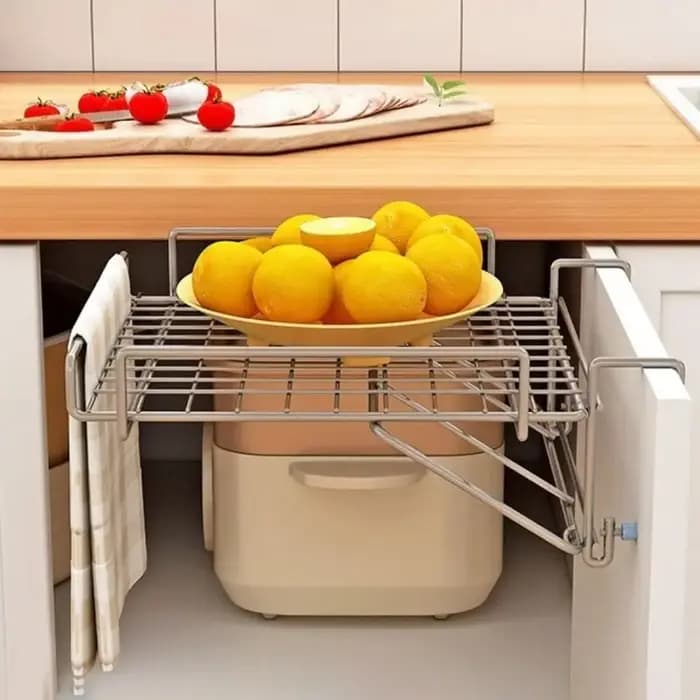 Étagère de rangement pliable en acier inoxydable