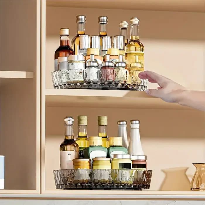 306 ° Étagère de rangement multifonctionnelle rotative pour comptoir de cuisine