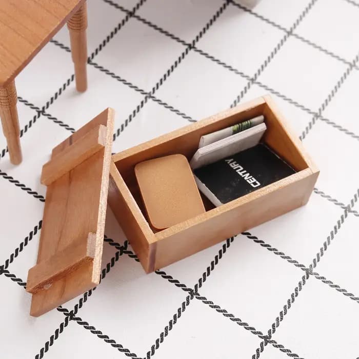 Mini boîte de rangement en bois cerise