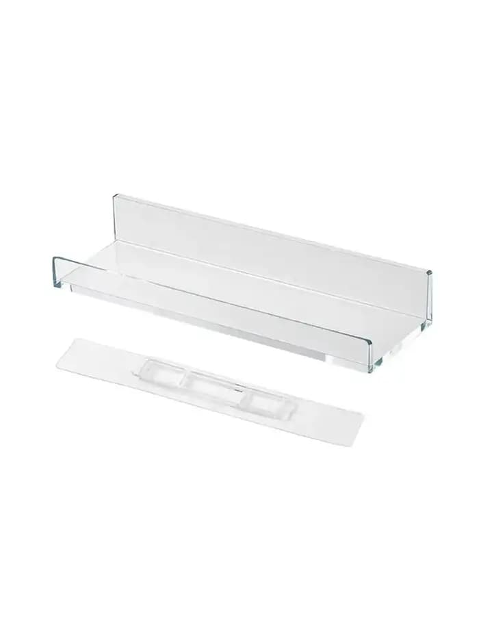 Étagère flottante blanche/transparente sans perçage, en plastique épais, gain de place, sans trace,