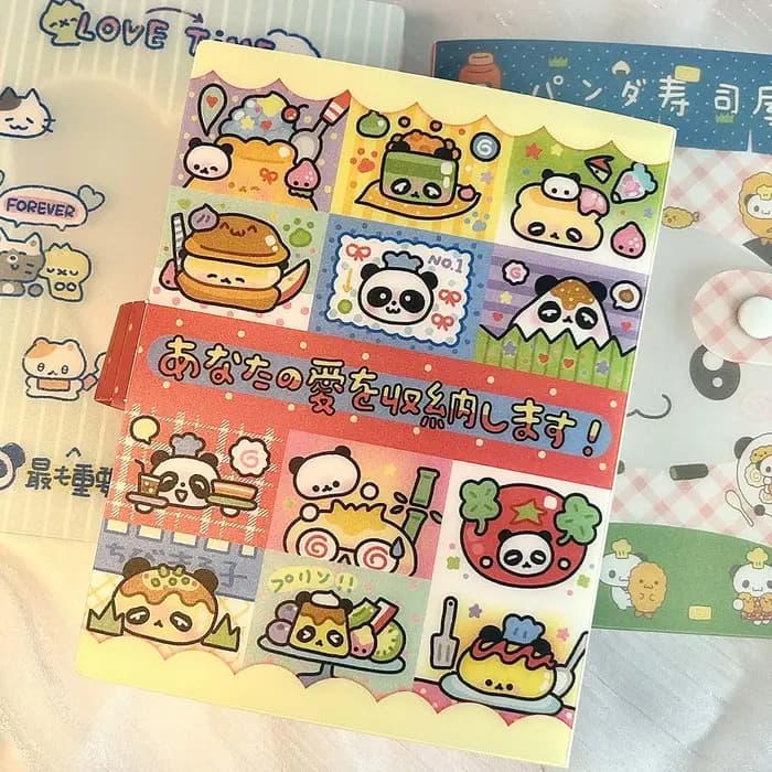 WAKAWAKA A6 classeur de rangement Kawaii organisateur de documents avec motif trèfle Vintage Showa Style page fixe