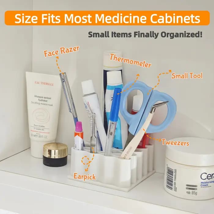 Organisateur de pommades à 32 fentes – Boîte de rangement de médicaments multi-compartiments pour petits articles