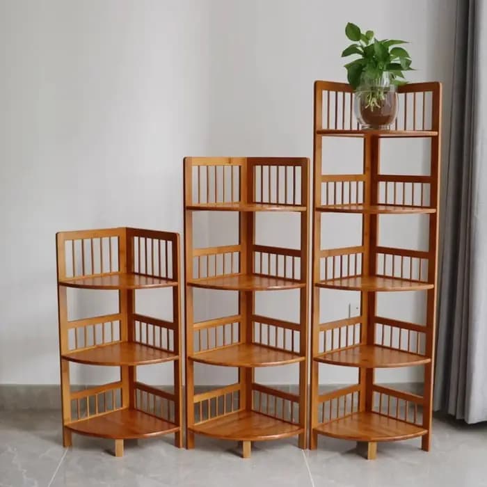 Étagère de rangement multifonctionnelle en bois massif