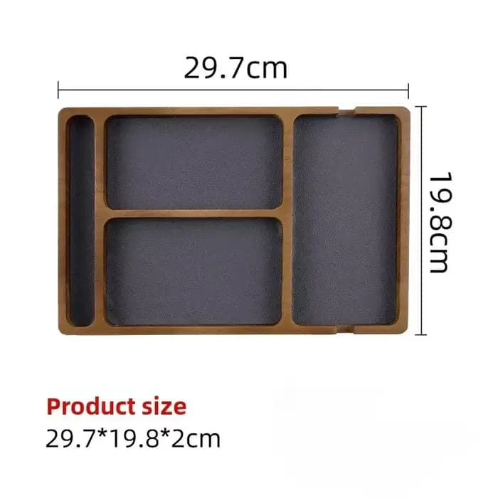 Boîte de rangement de bureau en bois avec grille en bois massif pour lunettes, écouteurs de téléphon
