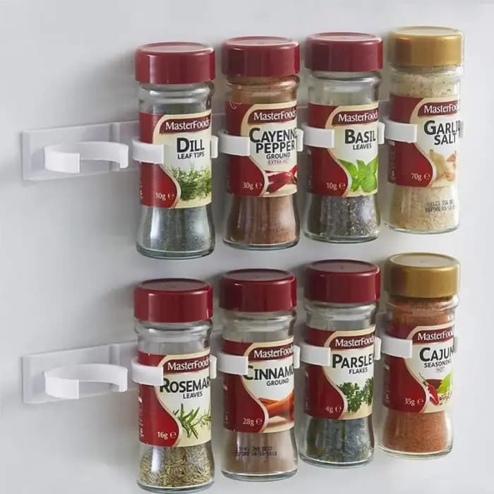 2 pcs/Set Blanc Rack De Stockage De Cuisine Assaisonnement Rack De Stockage De Pot Simple Bouteille