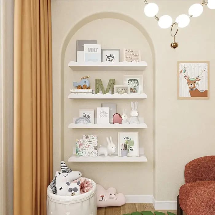 Étagère murale Boho, étagère flottante en bois pour chambre d'enfants