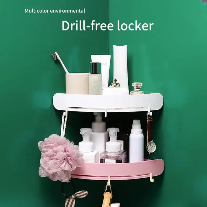 Étagère d'angle murale en plastique pour salle de bain