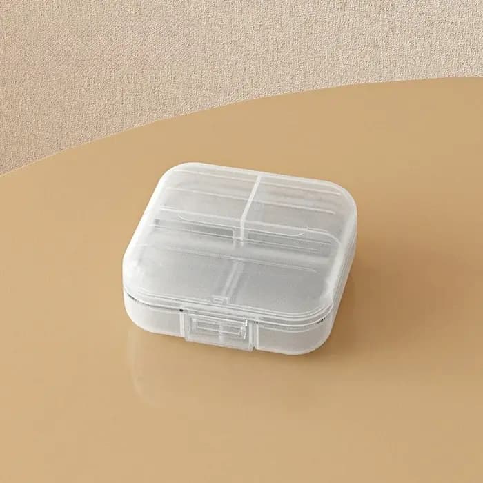 Boîte à médicaments portable mini, doublement scellée, pour 7 jours, avec compartiments à clipser