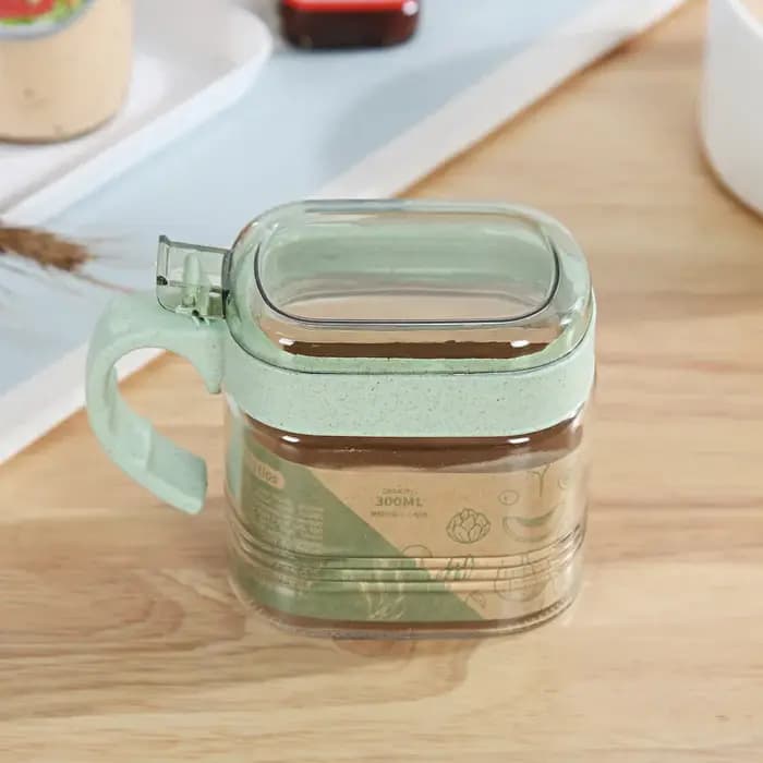 Bocal à épices en plastique et verre transparent
