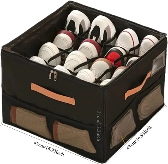 Boîte de rangement pliable pour chaussures avec couvercle