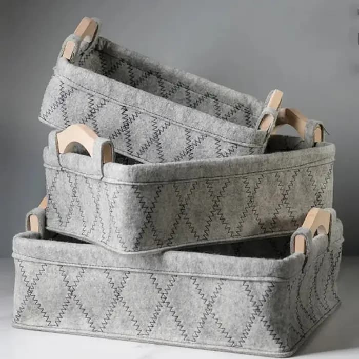 Nouveau panier de rangement en feutre grande capacité