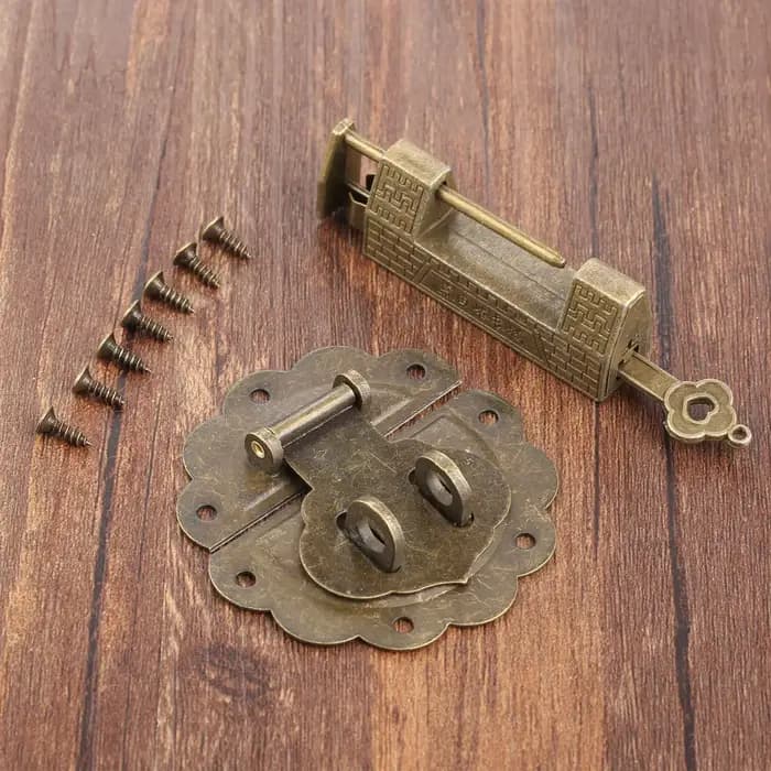 Fermoir à loquet et verrou en Bronze Antique pour meubles