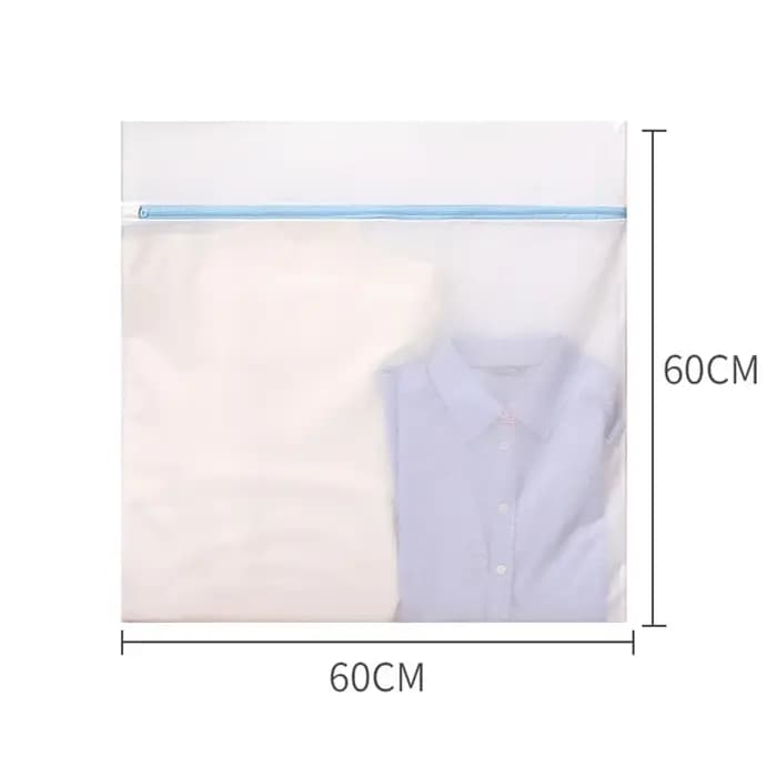 Sac à linge bleu à fermeture éclair