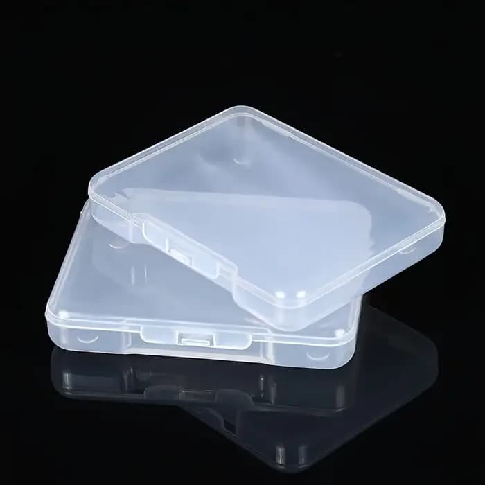 Boîtes de rangement rectangulaires transparentes en plastique avec couvercles à rabat - Matériau PP durable