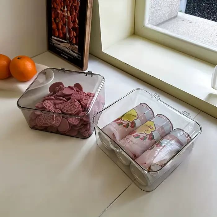 Boîtes de rangement en plastique empilables avec couvercles