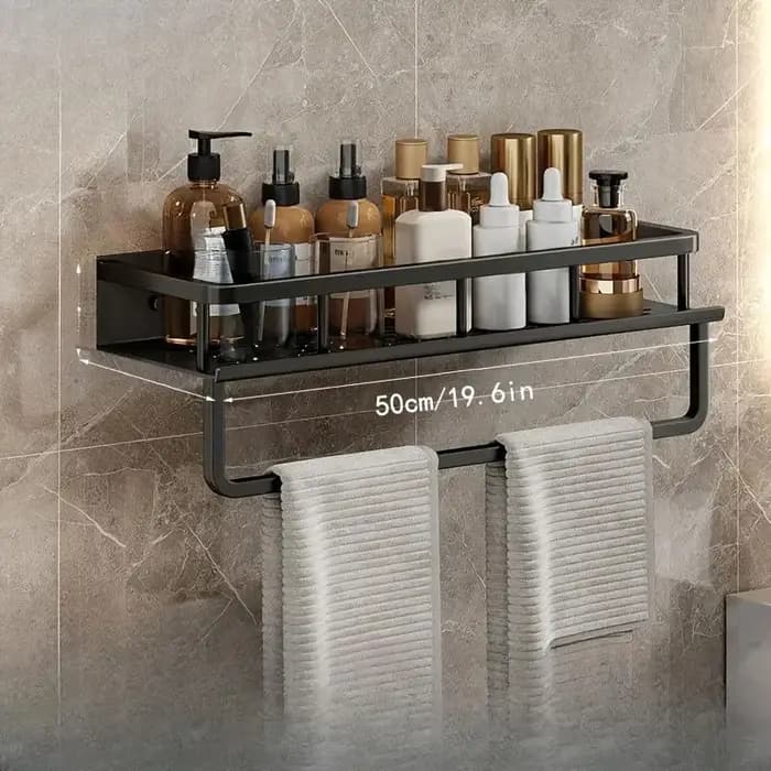 Support de rangement noir pour salle de bain et douche