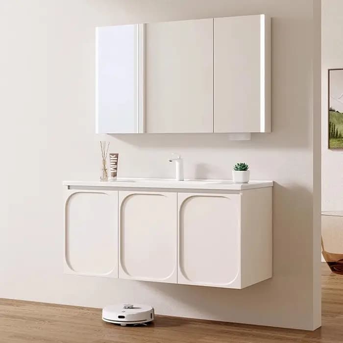 Miroir rangement salle de bain armoire flottant moderne minimaliste vanité