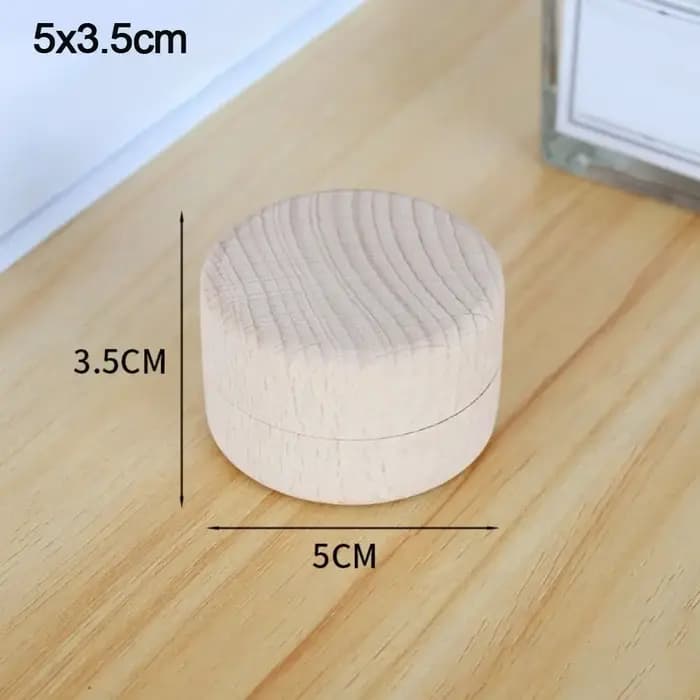Petite boîte de rangement ronde en bois pour bijoux faits à la main