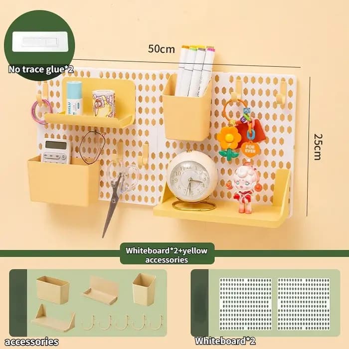 Trou conseil dortoir étagère murale Kawaii décoration de la maison gratuit poinçonnage adhésif étudiants étude mural support de rangement organisateur
