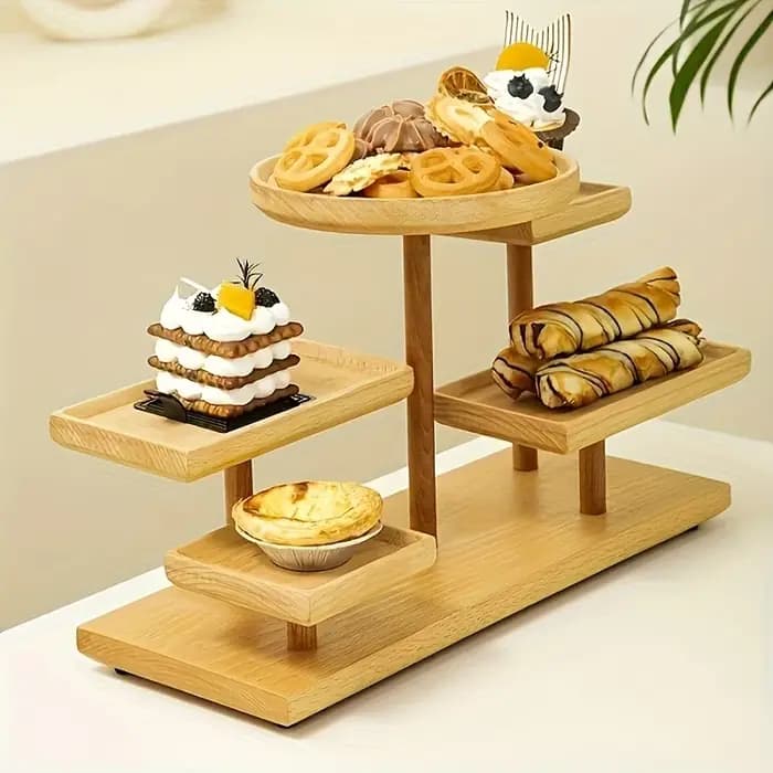 Présentoir en bois avec support de rangement - Boîte