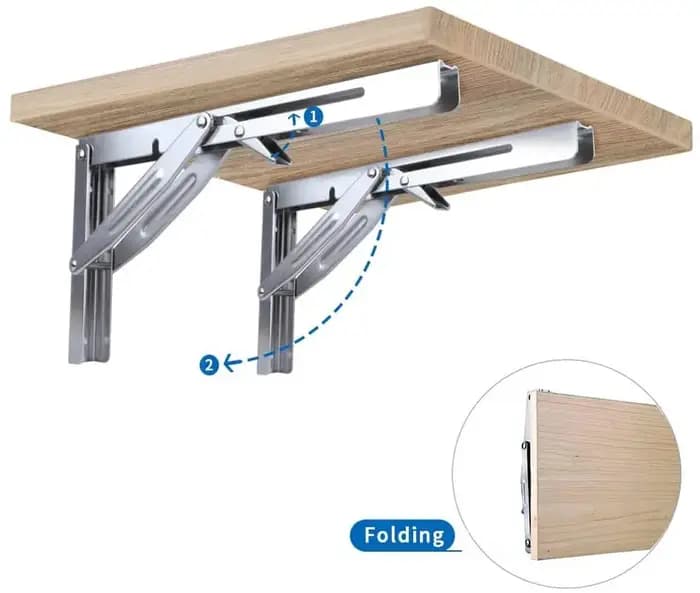 2 pièces pliant robuste étagère-support banc Table pliante étagère ou support, Max. Charge 550 lb