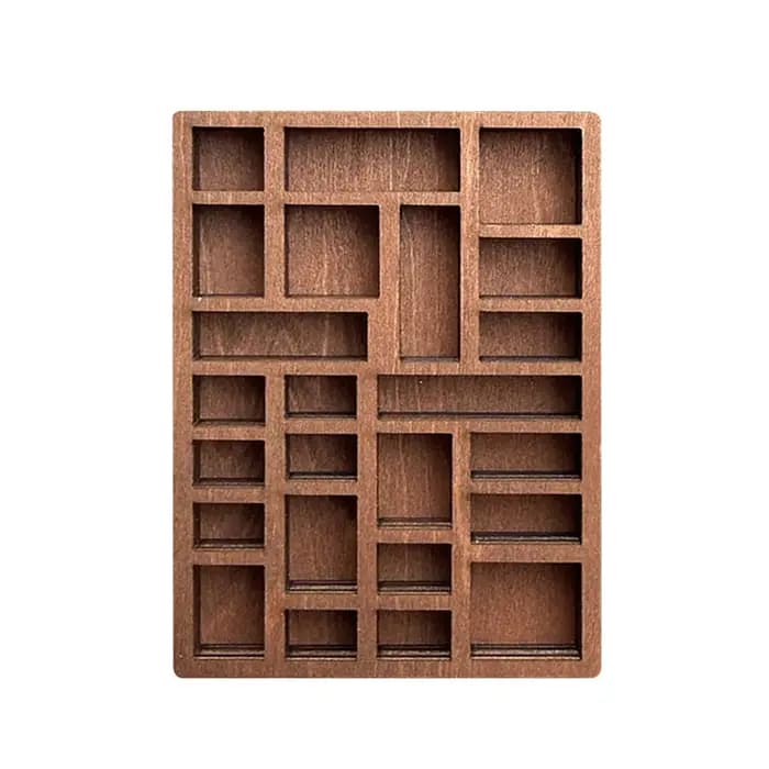 Étagère à bibelots Miniature marron créative, variété de grilles, compartiments, étagère pour maison