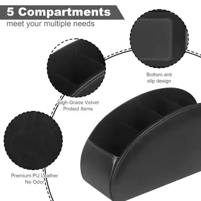 Boîte de rangement pour télécommandes à 5 compartiments